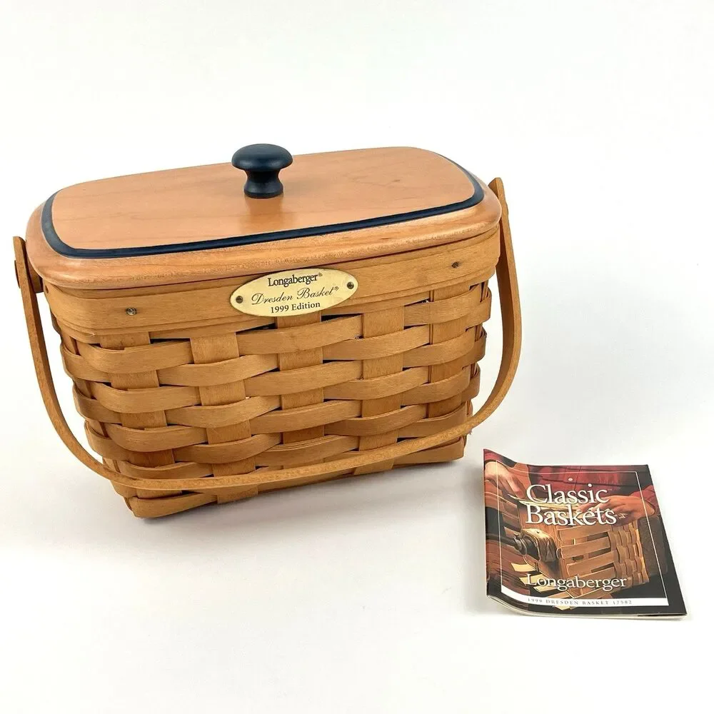 Longaberger Dresden Basket Set 1999| /w Lid VTG (17582)